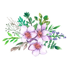 watercolor flower arrangements, wreath decorating design. greeting cards banner print invitation.