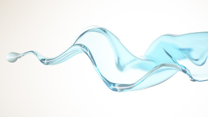 A blue splash of water. 3d illustration, 3d rendering.