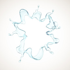 A blue splash of water. 3d illustration, 3d rendering.