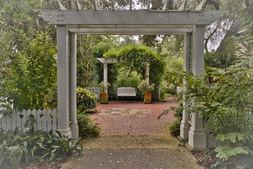 Beautiful white bench swing