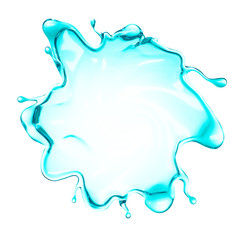 A blue splash of water. 3d illustration, 3d rendering.