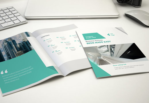 Brochure Layout with Green Accents