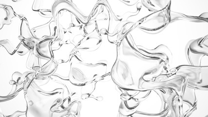 A clear splash of water. 3d illustration, 3d rendering.