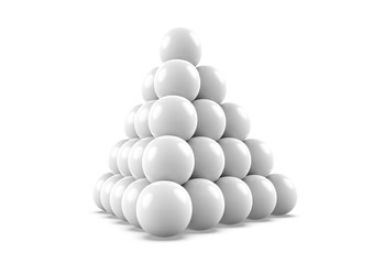 Gray billiard balls on a white background.