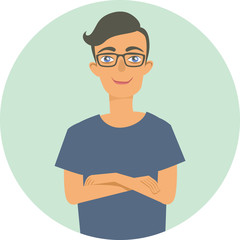 young nerd guy character