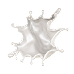 A splash of milk. 3d illustration, 3d rendering.