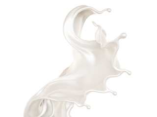 A splash of milk. 3d illustration, 3d rendering.