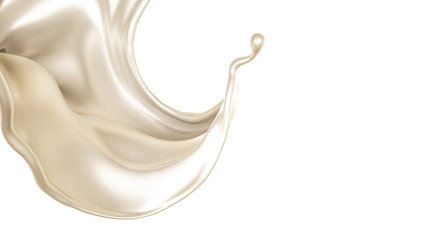A splash of milk. 3d illustration, 3d rendering.