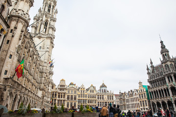 Brussels town hall building located on the famous Grand Place in Brussels
