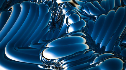 Obraz premium Blue metallic background. 3d illustration, 3d rendering.