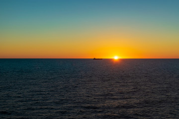Sunrise on the Atlantic Ocean near the east coast of Canada.