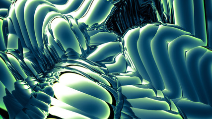 Obraz premium Green metallic background. 3d illustration, 3d rendering.