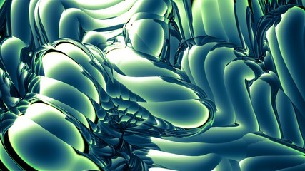 Obraz premium Green metallic background. 3d illustration, 3d rendering.