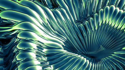 Green metallic background. 3d illustration, 3d rendering.