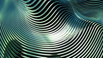 Fototapeta premium Green metallic background. 3d illustration, 3d rendering.