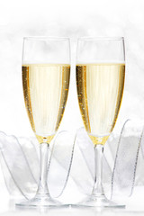 Champagne and bow