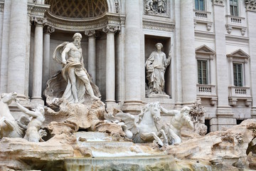 The great fountain in Rome, Trevi fountain.