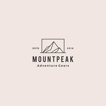 Mount Peak Mountain Logo Hipster Vintage Retro Vector Icon Illustration