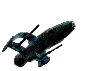 black and blue aircraft alien space ship exploring around