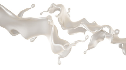 A splash of milk. 3d illustration, 3d rendering.