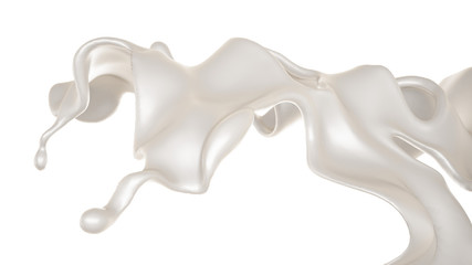 A splash of milk. 3d illustration, 3d rendering.
