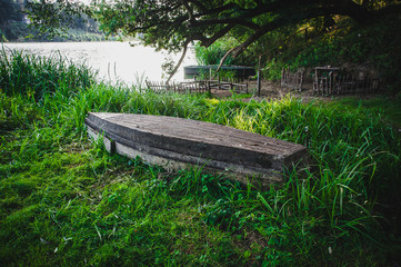 old boat on the river