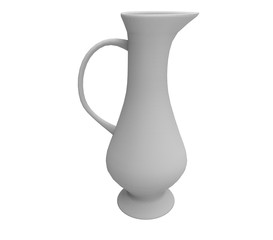 3d render of a white jug
