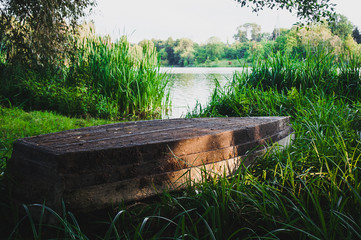 old boat on the river