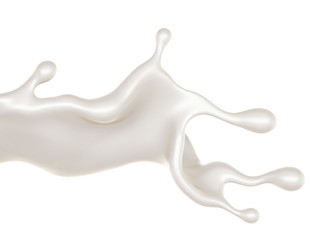 A splash of milk. 3d illustration, 3d rendering.