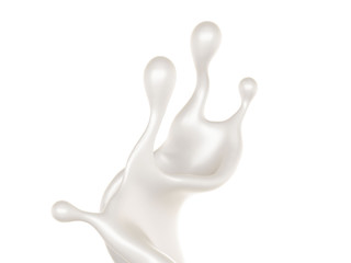 A splash of milk. 3d illustration, 3d rendering.