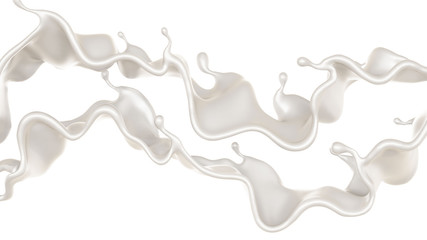 A splash of milk. 3d illustration, 3d rendering.