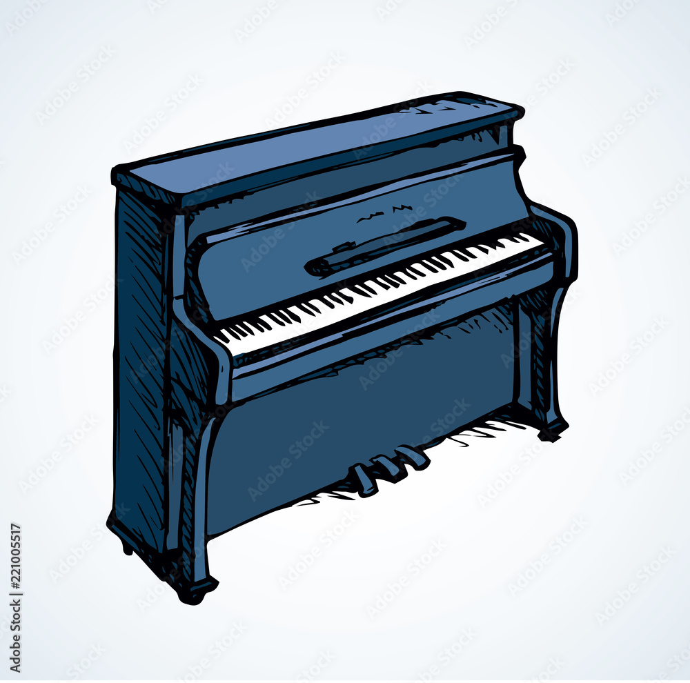 Wall mural Vector drawing of grand piano