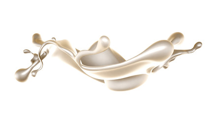 A splash of white paint. 3d illustration, 3d rendering.