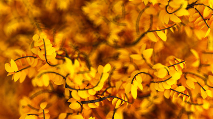 Beautiful autumn background with leaves. 3d illustration, 3d rendering.