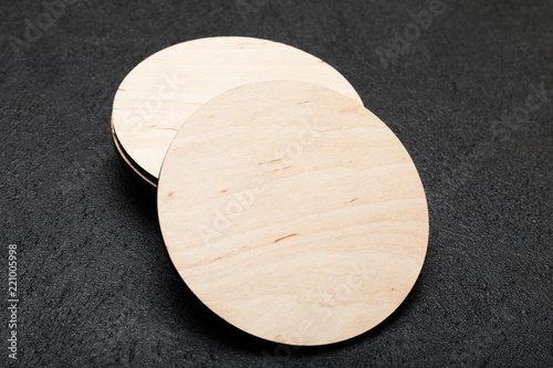 Download "Cork coaster mockup, circle brown wood board." Stock ...