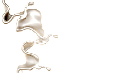 A splash of white paint. 3d illustration, 3d rendering.