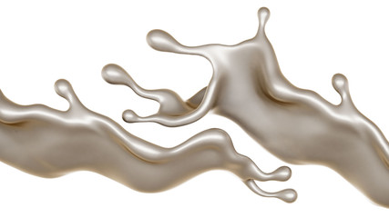 A splash of white paint. 3d illustration, 3d rendering.