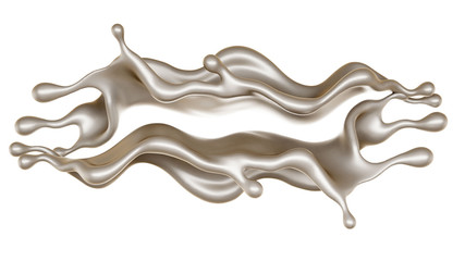 A splash of white paint. 3d illustration, 3d rendering.