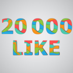 A number of likes made by colorful layered characters, vector illustration