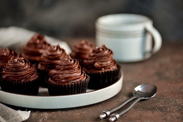 Delicious homemade chocolate capkakes.