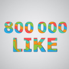 A number of likes made by colorful layered characters, vector illustration