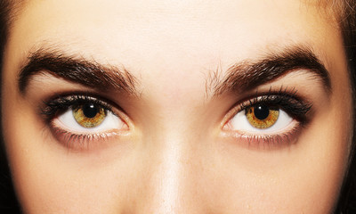 A beautiful insightful look woman's eyes. Close up shot.