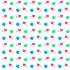 Pharmacy seamless pattern in flat style. Vector illustration