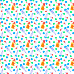 Pharmacy seamless pattern in flat style. Vector illustration