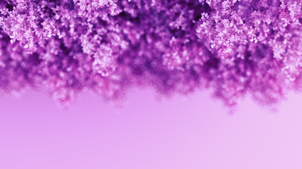 Beautiful purple background with leaves, season of the year. 3d illustration, 3d rendering.