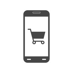 Smartphone and shopping chart icon