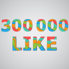 A number of likes made by colorful layered characters, vector illustration