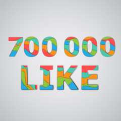 A number of likes made by colorful layered characters, vector illustration