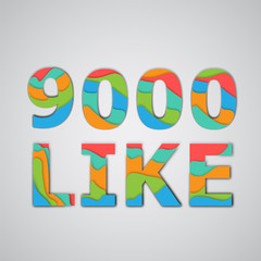 A number of likes made by colorful layered characters, vector illustration