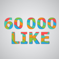A number of likes made by colorful layered characters, vector illustration